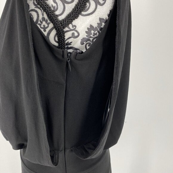 EUC Cachet Beaded Neck Keyhole Back Drop Waist Black Dress. Formal, Prom. Size S - Picture 7 of 10